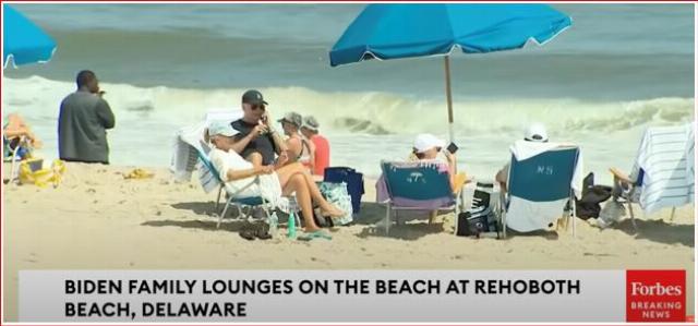 Joe Biden at Rehoboth Beach in Delaware during Hurricane Helene