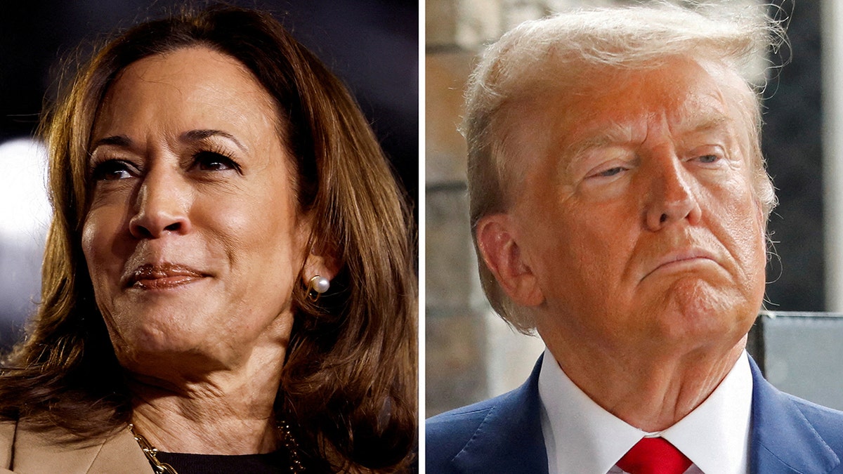 Harris, Trump in photo split 