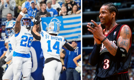 Jahmyr Gibbs, Amon-Ra St. Brown Recreate Iconic Allen Iverson ‘Step Over’ In TD Celebration