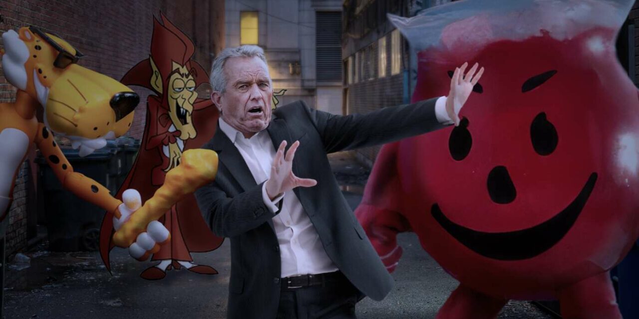 RFK, Jr. Jumped In Dark Alley By Count Chocula, Chester Cheetah, Kool-Aid Man