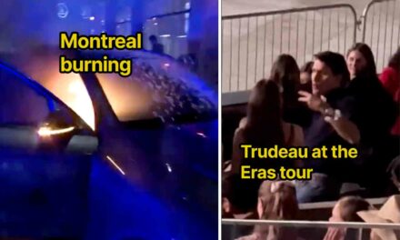 The mostly peaceful crowd tore Montreal’s streets to pieces last night (Trudeau was busy attending a Taylor Swift concert)