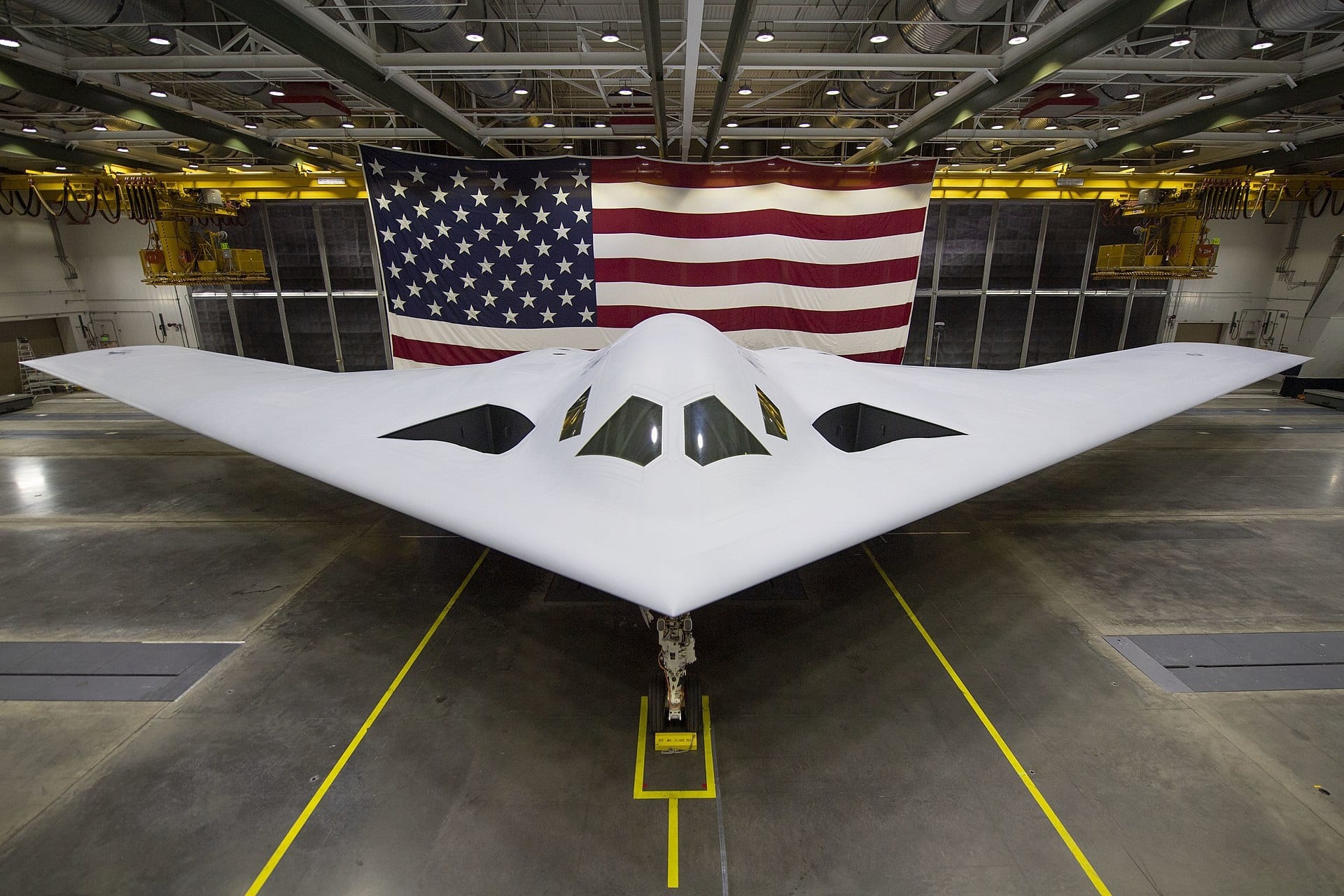 The B-21 Raider was unveiled to the public at a ceremony December 2, 2022 in..Palmdale, Calif. Designed to operate in tomorrow's high-end threat environment, the B-21 will play a critical role in ensuring America's enduring airpower capability. (U.S. Air Force photo)