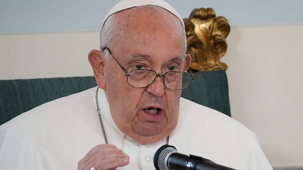 Pope Francis in Brussels delivering a message