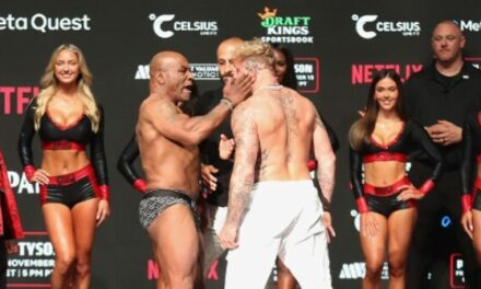 WATCH: Mike Tyson Slaps Jake Paul During Weigh-in Ahead of Matchup