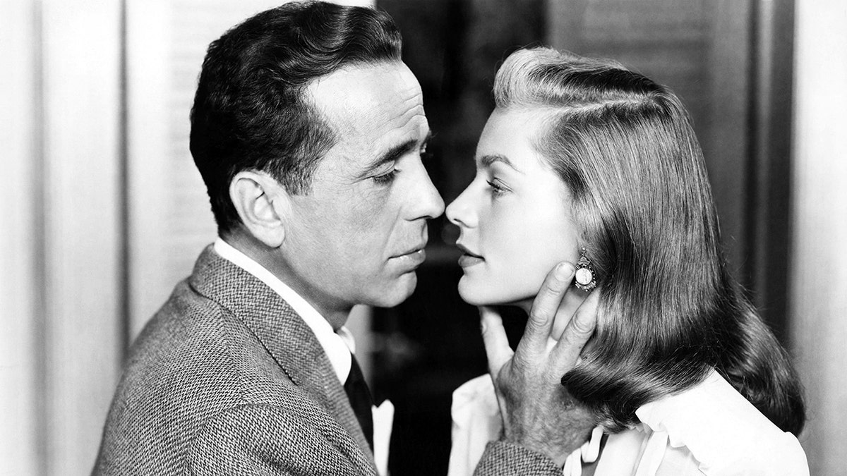 Actress Lauren Bacall and Humphrey Bogart in a scene from the movie