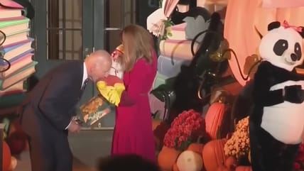 Biden Sees Baby In A Chicken Costume For Halloween, So Of Course He Pretends To Bite Him