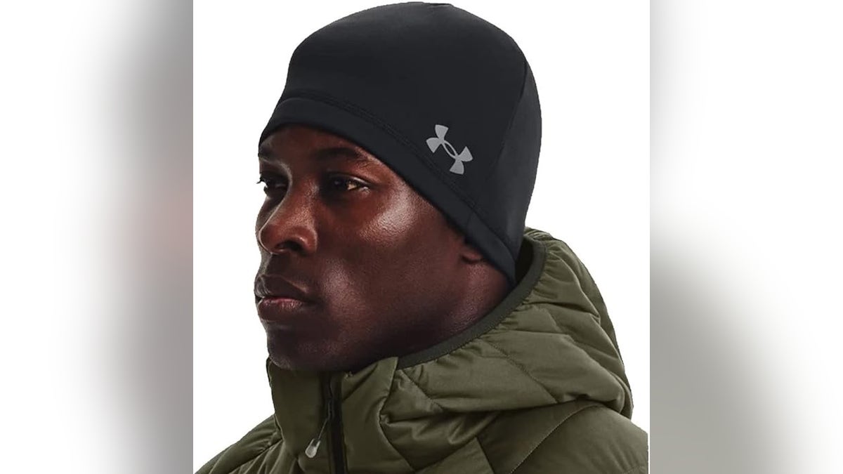 The Under Armour storm beanie will help keep you warm and focused while running in chilly temps. 