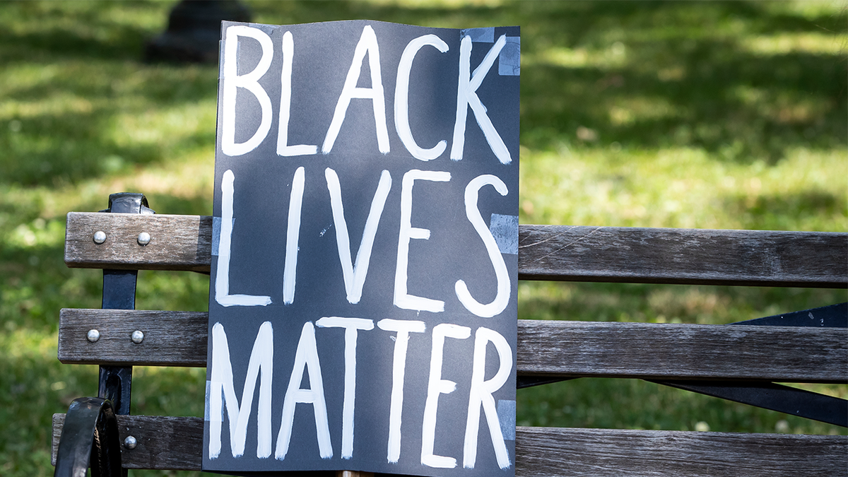 MANHATTAN, NY - JUNE 19: A protesters homemade sign that reads, 