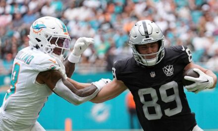 Raiders’ Brock Bowers appears to perform Trump dance after TD catch vs Dolphins