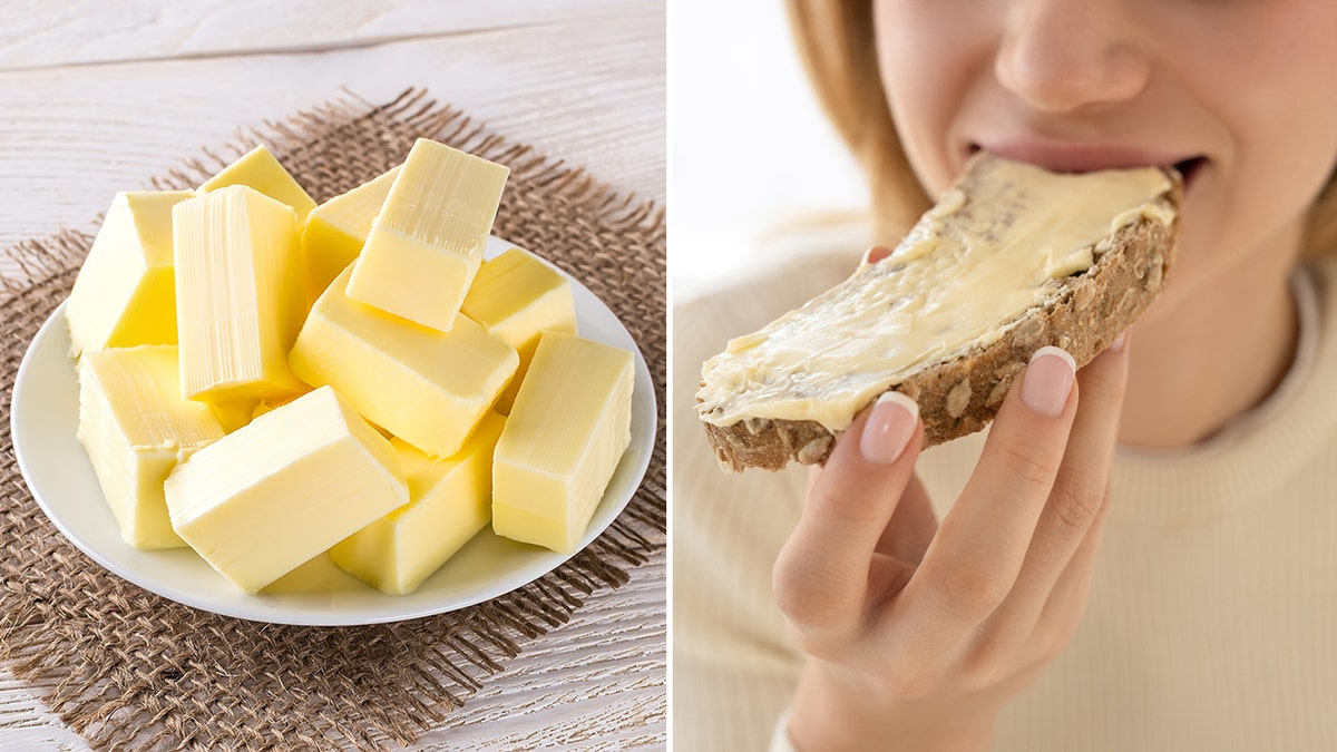 stick butter and spreadable butter on bread