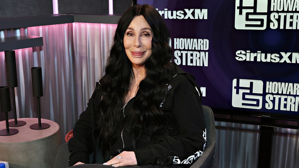 Cher sitting for Howard Stern interview