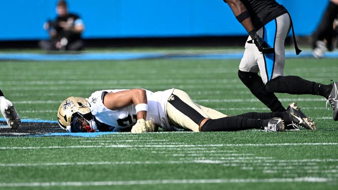 New Orleans Saints WR Chris Olave, who suffered a concussion earlier in the season, took a vicious shot from a Carolina Panthers defender.