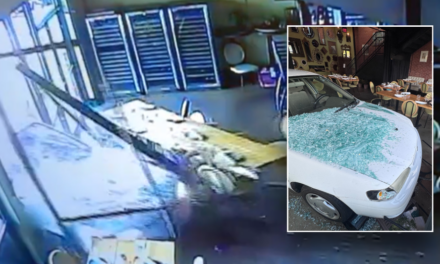 Car drives through Italian restaurant’s windows, sending brunch customers running