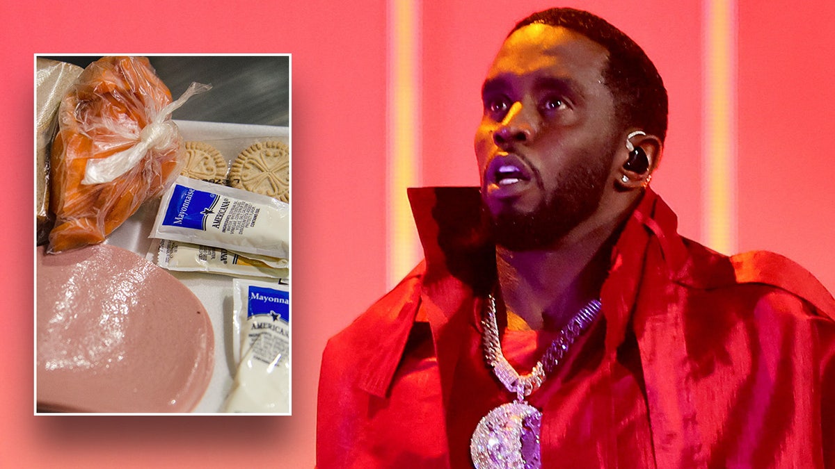 A split image of Diddy and a tray of food