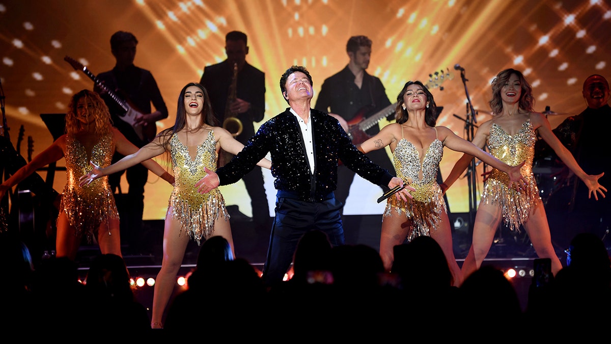 Donny Osmond on stage at the Harrah's Showrrom.