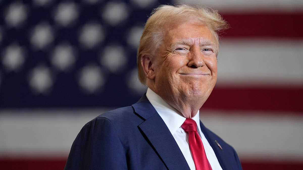 Donald Trump smiling closeup shot