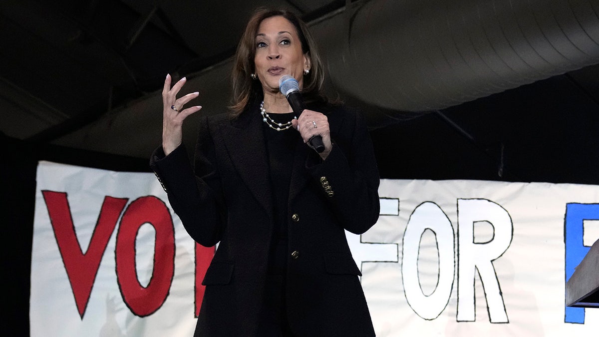 Kamala Harris speaks during a campaign event at Montage Mountain Resort in Scranton, Pa