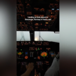 Flight attendant’s viral video shows pilots landing in heavy rainstorm