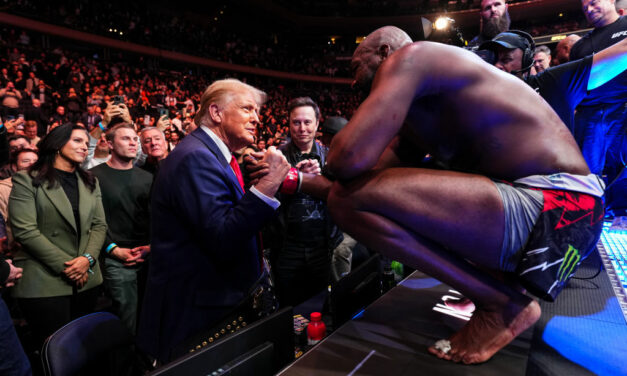 Jon Jones Says He’s A Proud ‘Christian American Champion’ Before Handing Title Belt To Donald Trump At UFC 309