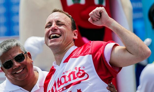 Joey Chestnut Chows Down On 47 Pierogis During NBA Halftime Show, Reminding Us Why He’s GOAT