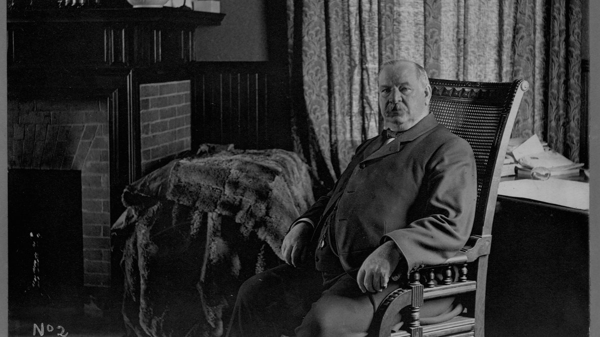 Grover Cleveland sitting at home