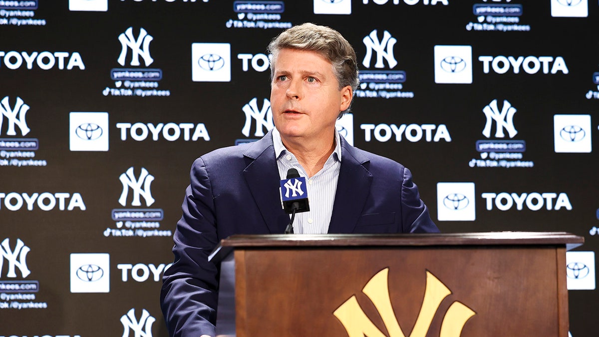 Hal Steinbrenner speaks to media