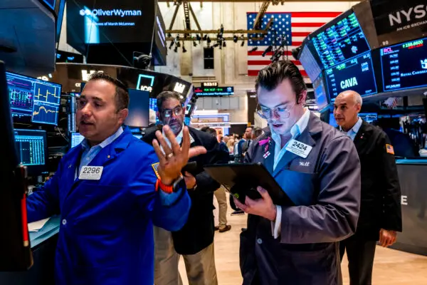 Traders work on the floor of the New York Stock Exchange in New York City, on July 11, 2024. (Spencer Platt/Getty Images)