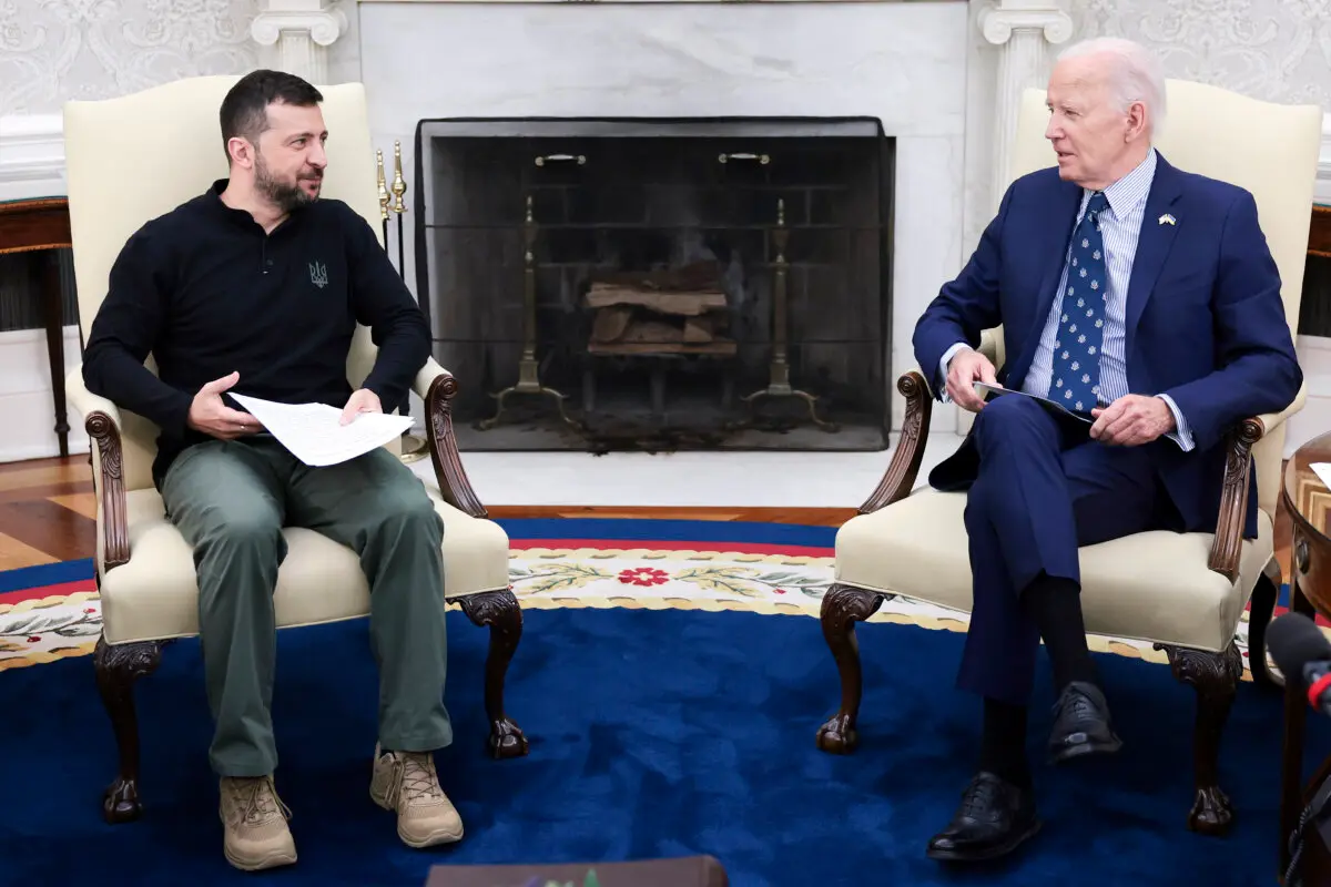 President Joe Biden meets with Ukrainian President Volodymyr Zelenskyy at the White House on Sept. 26, 2024. (Win McNamee/Getty Images)