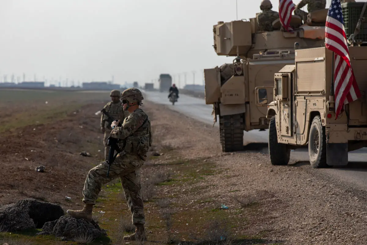 U.S. Army soldiers provide security during a dismounted patrol, Syria, Jan. 26, 2023. (U.S. Army photo by Sgt. Julio Hernandez)