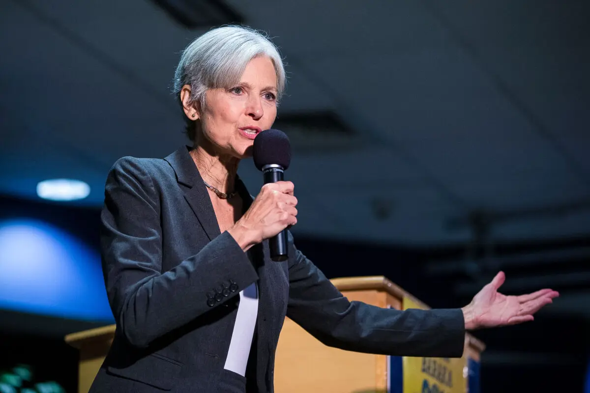 Green Party presidential candidate Jill Stein delivers remarks at Wilkes University in Wilkes-Barre, Pa., in this file photo. (Christopher Dolan/The Citizens' Voice via AP)