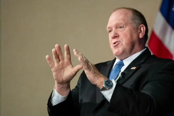 Former Acting ICE Director Tom Homan speaks at the National Press Club on June 5, 2018. (Charlotte Cuthbertson/The Epoch Times)