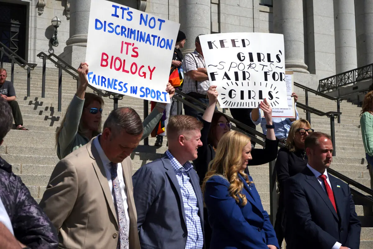 Lawmakers listen as parents speak about the prospect of their children competing against transgender athletes in school sports at the Utah State Capitol in Salt Lake City on March 25, 2022. (Samuel Metz/AP Photo)