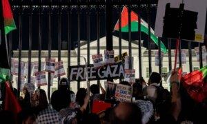 Pro-Palestinian Demonstrators Vandalize White House Gate, Shake Fences