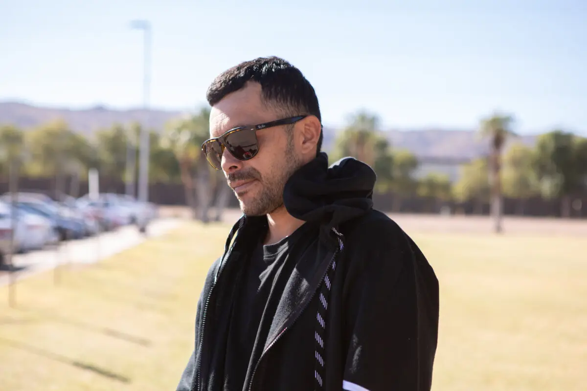 Daniel Romero outside a polling center in Phoenix, Ariz., on Nov. 5, 2024. (Jason Koster for the Epoch times)