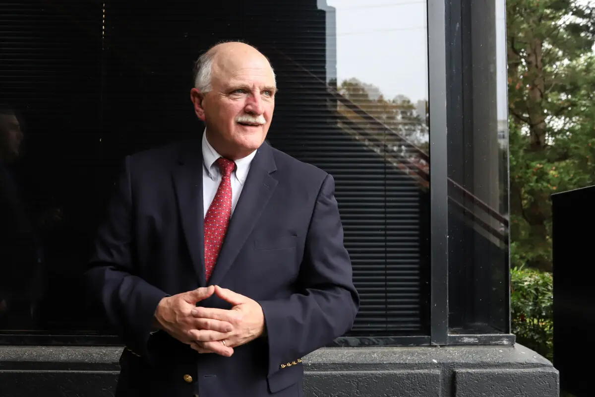 Mecklenburg County Board of Elections Director Michael Dickerson stands outside the BOE office in Charlotte, N.C., on Nov. 5, 2024. (Jennifer Podis for The Epoch Times)