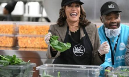 LOL! Kamala Harris Caught on Camera Serving Food at a DC Soup Kitchen – Wears $62,000 Gold Chain While “Volunteering”