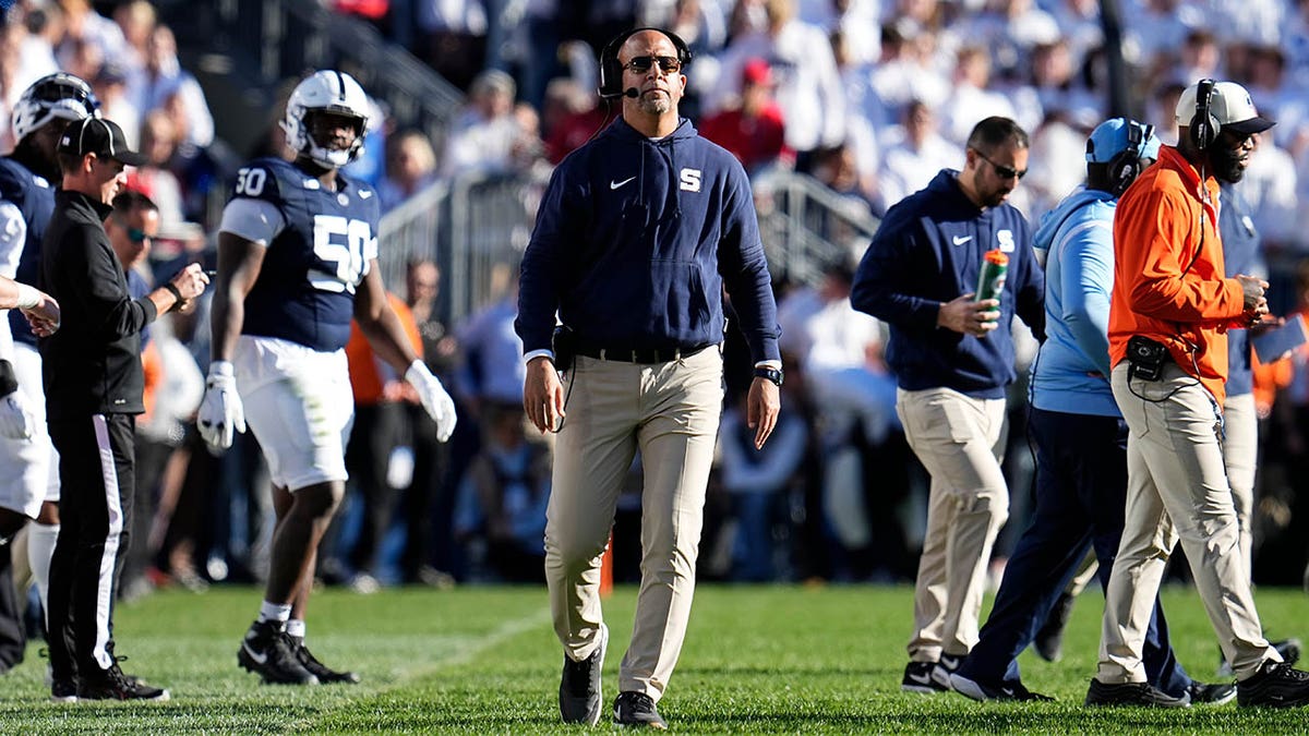 James Franklin looks on