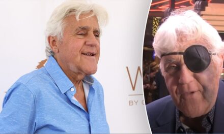 Jay Leno covers face injuries with eye patch after nasty fall