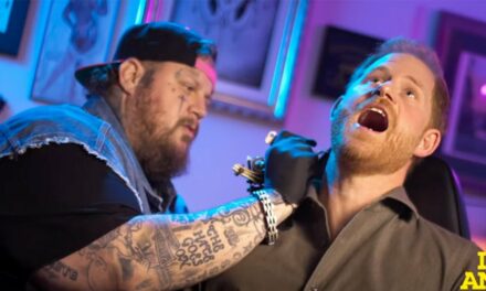 Jelly Roll gives Prince Harry neck tattoo as royal jokes he should have gotten it on his a–