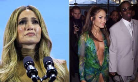 Jennifer Lopez cries while endorsing Harris hours after she’s ambushed by Diddy question as speculation mounts