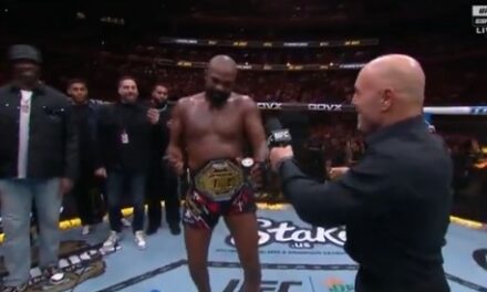 UFC Goat Jon Jones Does the ‘Trump Dance’ After Winning Main Event at Madison Square Garden with Donald Trump in the Front Row – Leads Crowd in Chants of ‘USA! USA!”