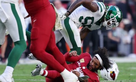 WATCH: Kyler Murray Takes Vicious Hit From Jets Defender, Helmet Comes Flying Off