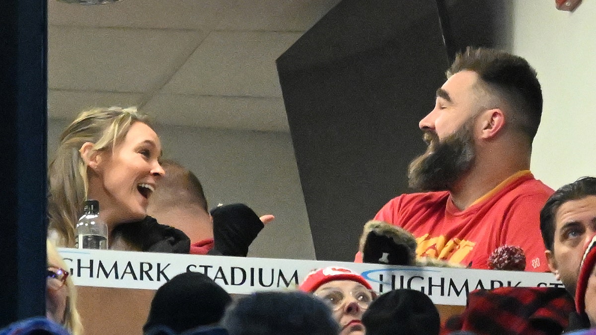 Kylie and Jason Kelce interact