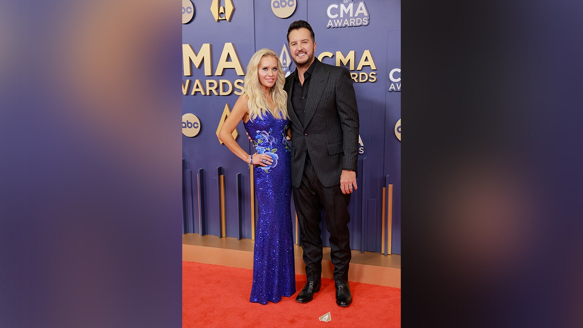 Luke Bryan walked the red carpet with his wife Caroline.