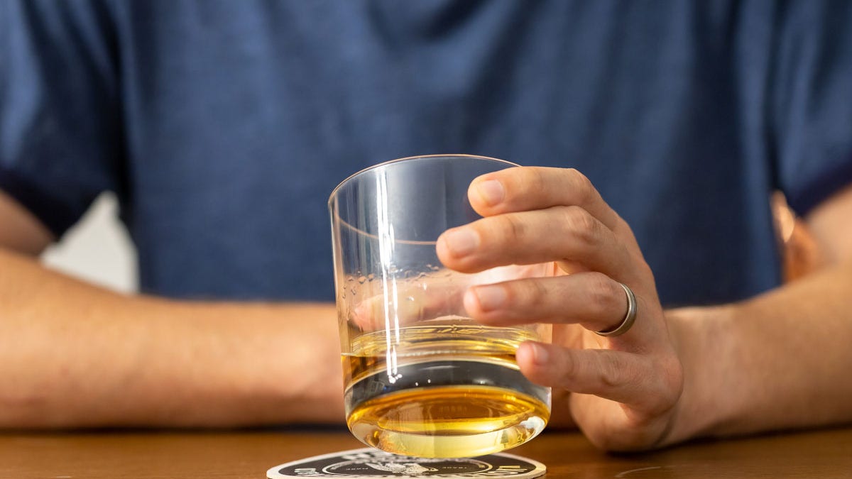 Man drinking whiskey