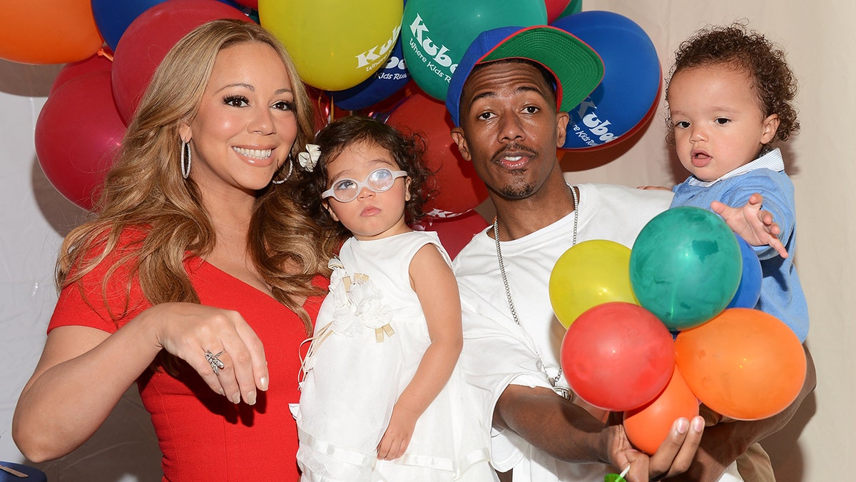 Nick Cannon and Mariah Carey with their twins at Nick Cannon's 