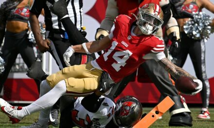 49ers’ Ricky Pearsall, who was wounded in shooting, scores 1st touchdown of his career