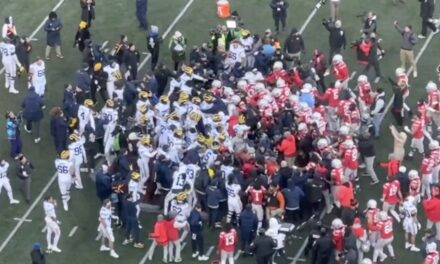 Brawl Erupts at Michigan-Ohio State Game After Wolverines Defeat OSU and Attempt to Plant Their Flag at Midfield! INSANE VIDEO!