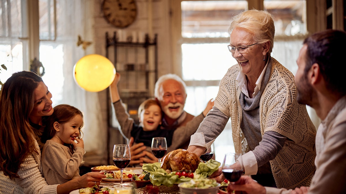 Family at Thanksgiving dinner