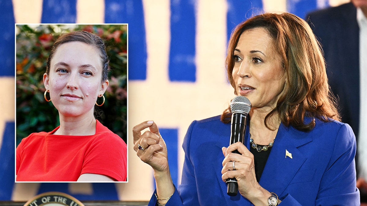 Vice President Kamala Harris, right, and new Climate Engagement Director Camila Thorndike.